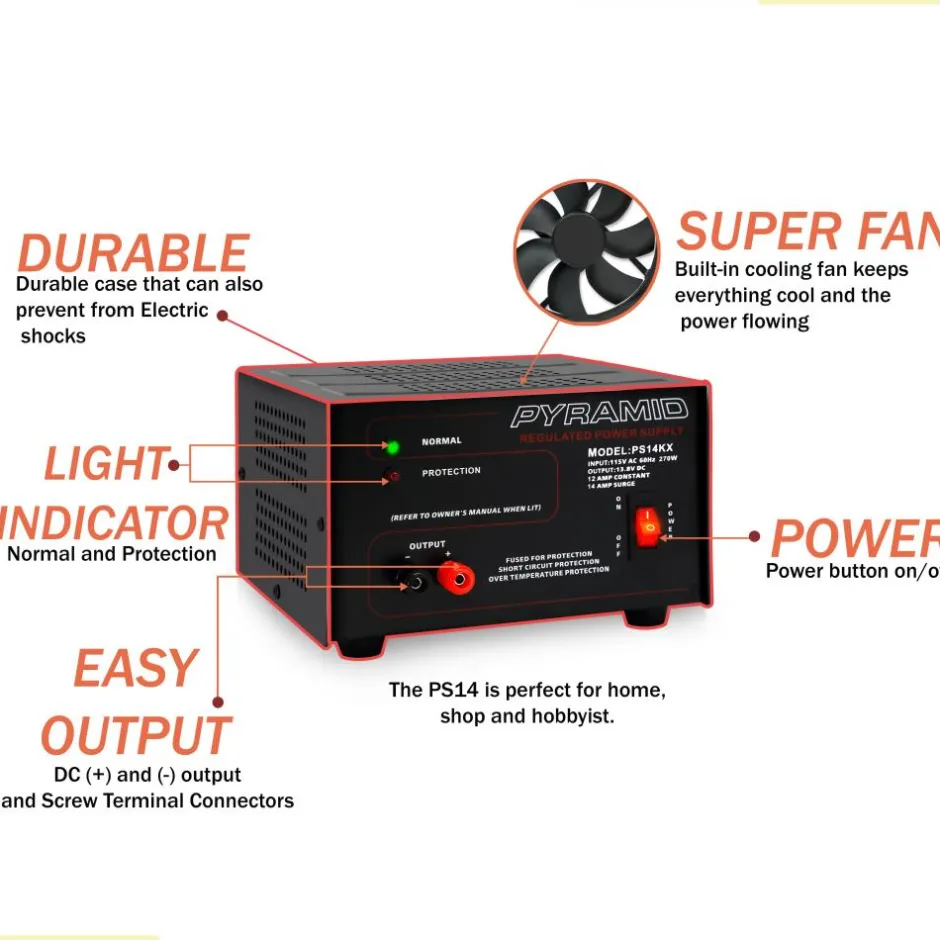 12 Amp Bench Power Supply<Pyramid