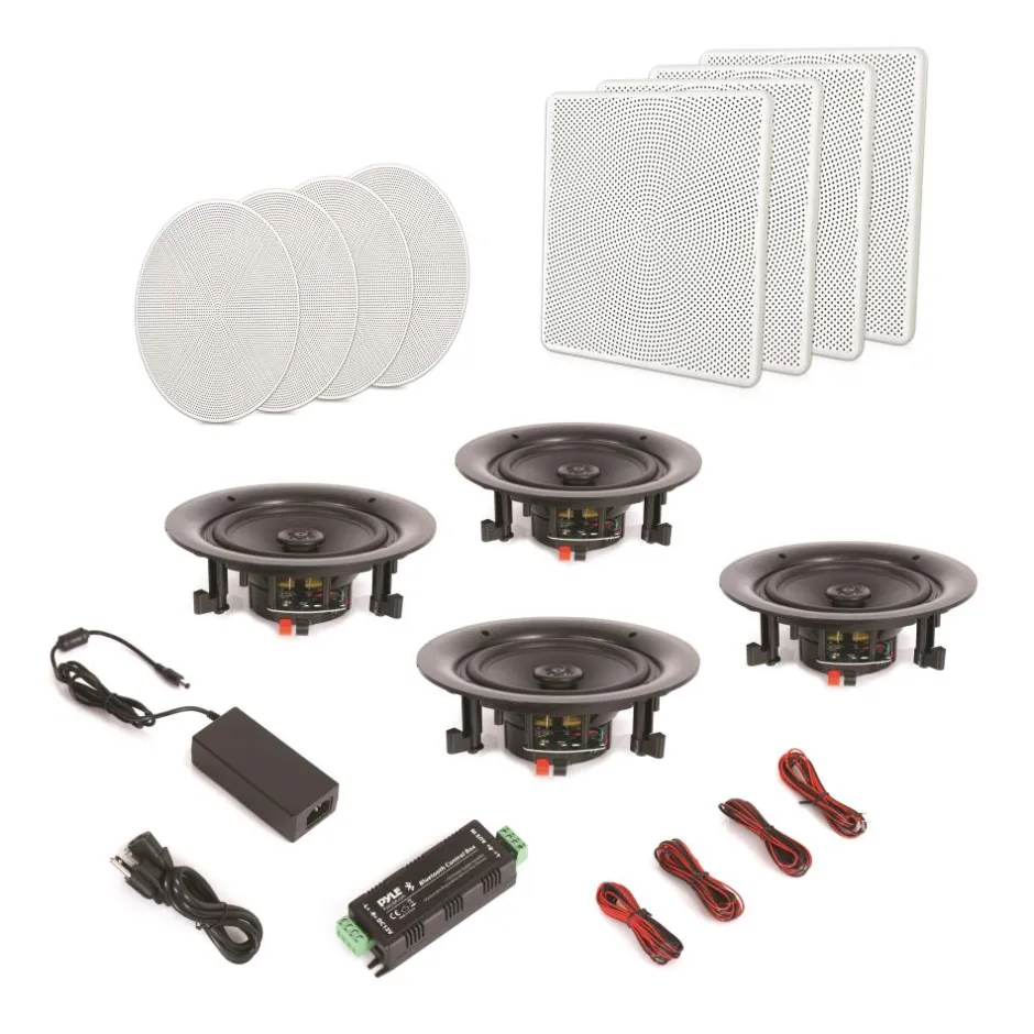 5.25" Bluetooth Ceiling Speakers 150W 2-Way Stereo Flush Mount Kit<Pyle