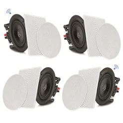 8" Bluetooth Ceiling Speaker Kit, 250W, 2-Way Stereo, Flush Mount<Pyle