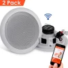 6.5" Bluetooth Ceiling Speakers 200W Flush Mount Polyprone Cone<Pyle Online