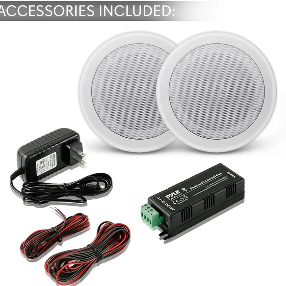 6.5" Bluetooth Ceiling Speakers 200W Flush Mount Polyprone Cone<Pyle Online
