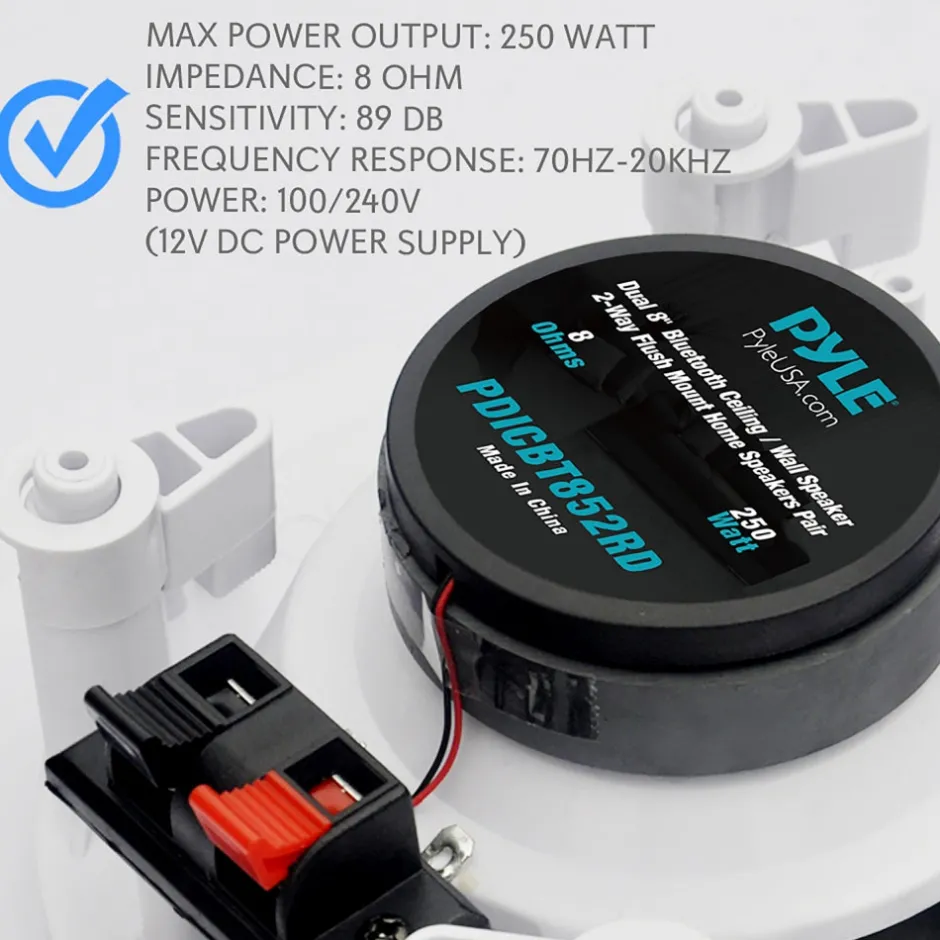 6.5" Bluetooth Ceiling Speakers 200W Flush Mount Polyprone Cone<Pyle Online