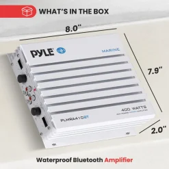 2.1 Bluetooth Marine Amplifier - Waterproof 400W Dual MOSFET, Black<Pyle Online