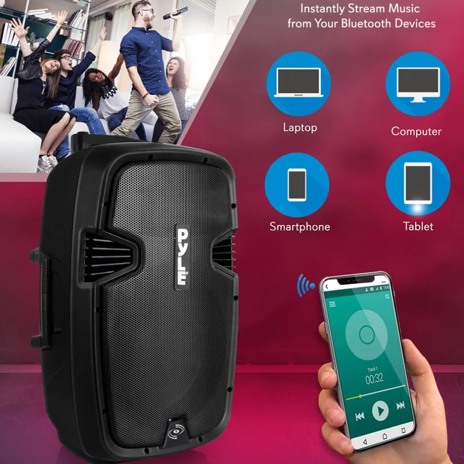 12’’ Bluetooth Pa Speaker & Mic System<Pyle
