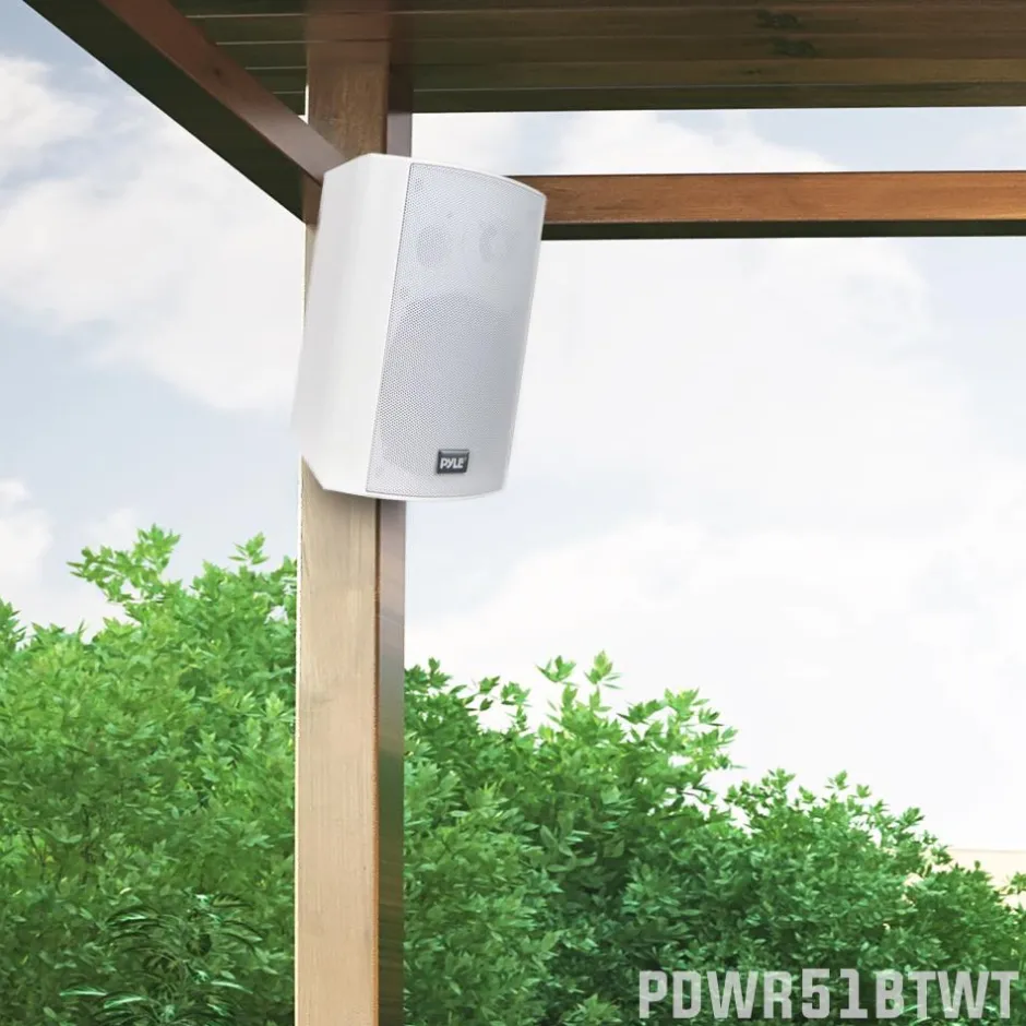 5.25" Bluetooth Speakers, Waterproof, 240W, White, Indoor/Outdoor<Pyle Clearance