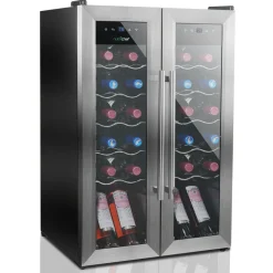 24 Bottle Wine Cooler - Quiet Compressor, Stainless Steel Door<NutriChef