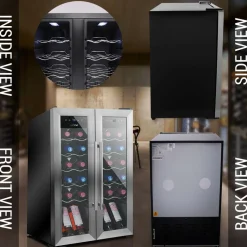 24 Bottle Wine Cooler - Quiet Compressor, Stainless Steel Door<NutriChef