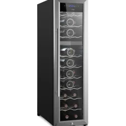 27 Bottle Wine Cooler, Dual Zone, Adjustable Temp, Stainless Steel Door<NutriChef New