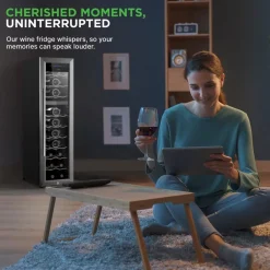 27 Bottle Wine Cooler, Dual Zone, Adjustable Temp, Stainless Steel Door<NutriChef New