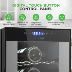 18 Bottle Wine Fridge, Dual Zone, Adjustable Temp, Quiet Operation<NutriChef Discount