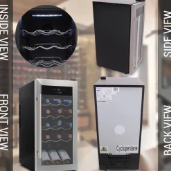 18 Bottle Wine Fridge Quiet Cooling Stainless Steel Door<NutriChef Best
