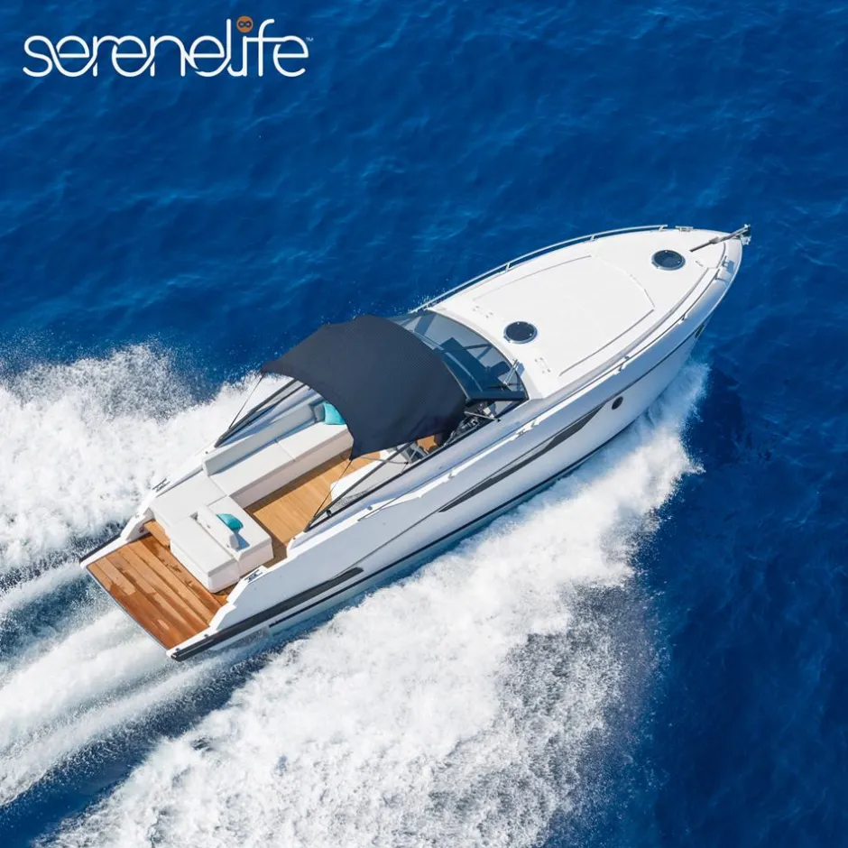 3 Bow Bimini Top Boat Cover, Waterproof 600D Canvas, Navy Blue<SereneLife