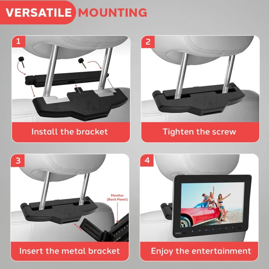 9.4" Car Headrest Dvd Player<Pyle New