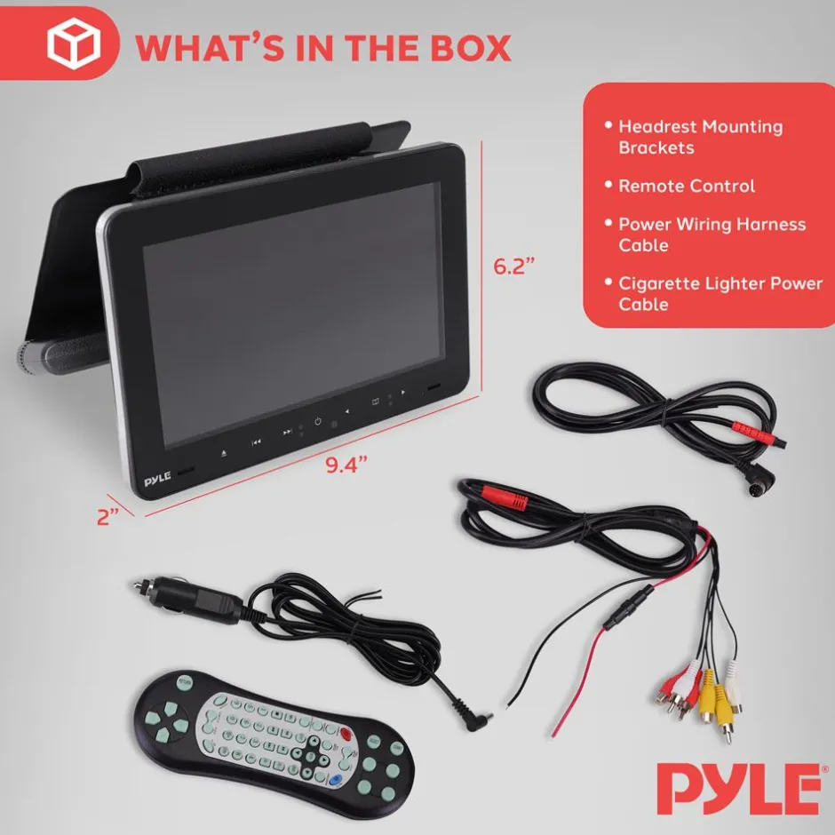 9.4" Car Headrest Dvd Player<Pyle New