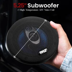 5.25" Car Speakers Pair, 200W, Blue Poly Cone, Butyl Rubber Surround<Pyle Outlet