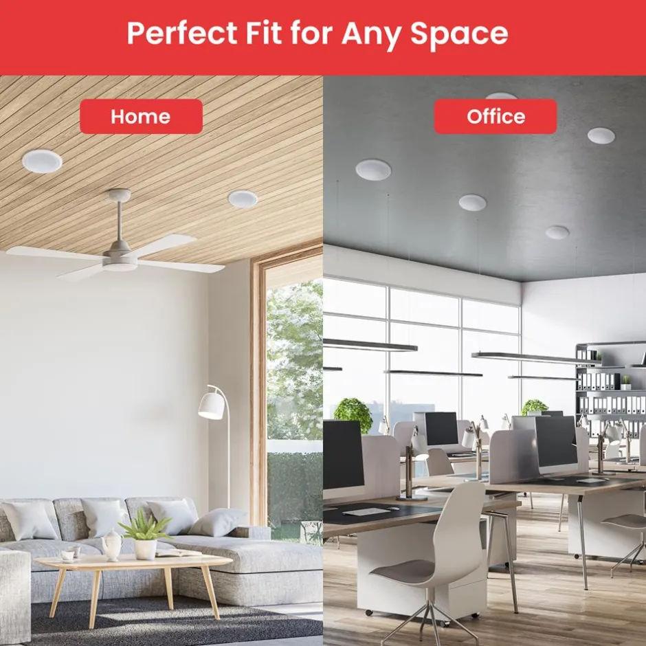 6.5" Ceiling Speaker Pair - Hi-Fi Sound, Glass Fiber Cone, White<Pyle