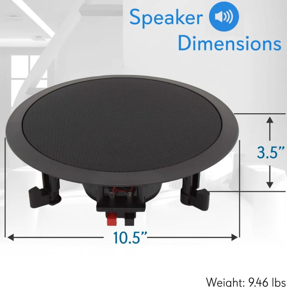 8" Ceiling Speakers Pair, Easy Install, 250W, Flush Mount<Pyle Outlet