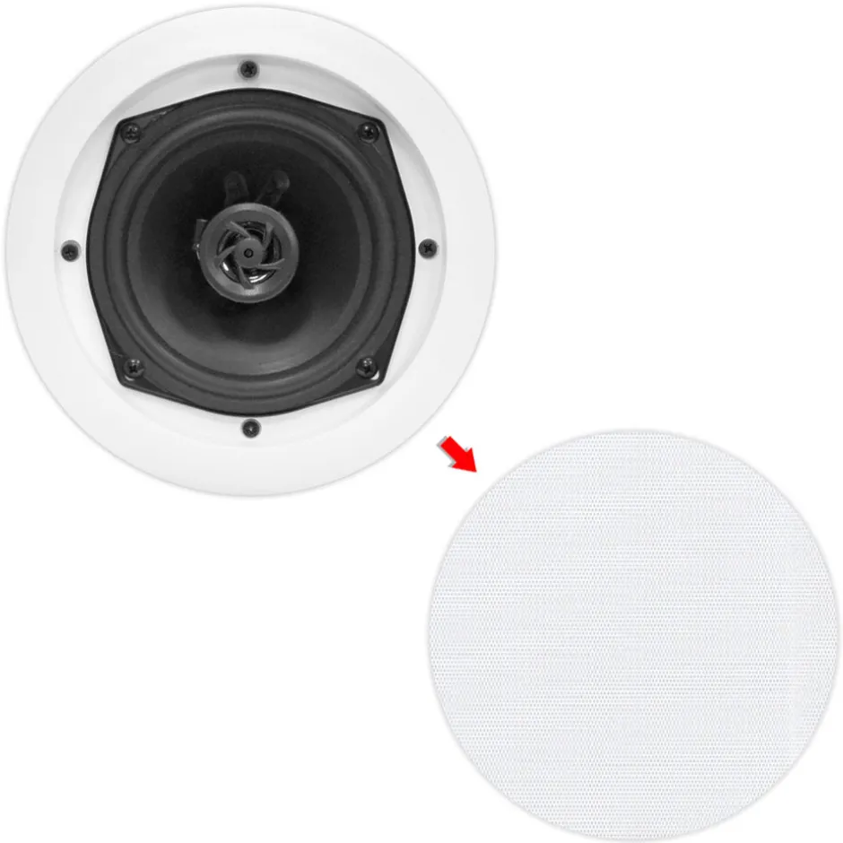 6.5" Ceiling Speakers Pair, 2-Way Sound, Easy Flush Mount, White<Pyle Clearance