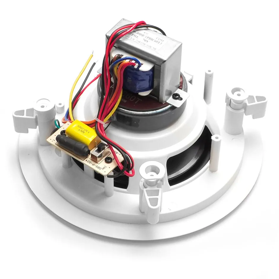 6.5" Ceiling Speakers Pair, 2-Way Stereo, 250W, Flush Mount, White<Pyle