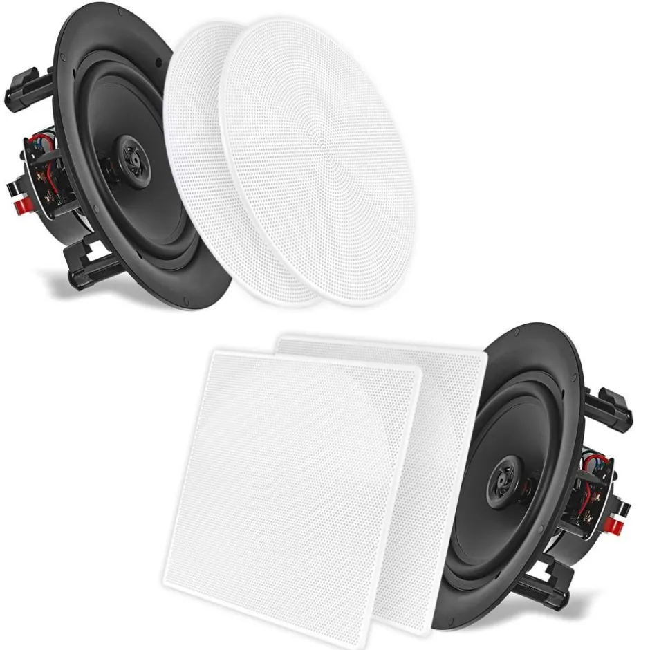 6.5" Ceiling Speakers 200W Flush Mount Polymer Tweeter White<Pyle Discount