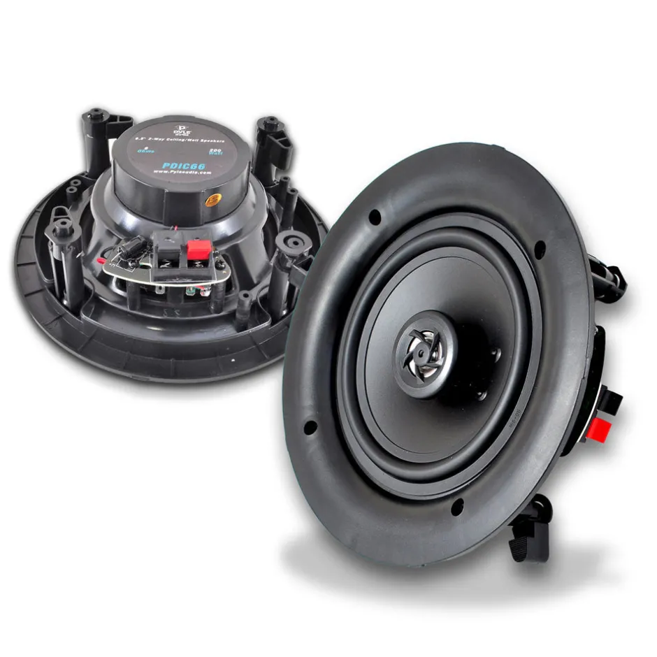 6.5" Ceiling Speakers 200W Flush Mount Polymer Tweeter White<Pyle Discount