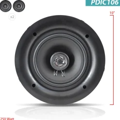 10" Ceiling Wall Speakers Pair, Full Range Sound, Flush Mount, 300W<Pyle Online