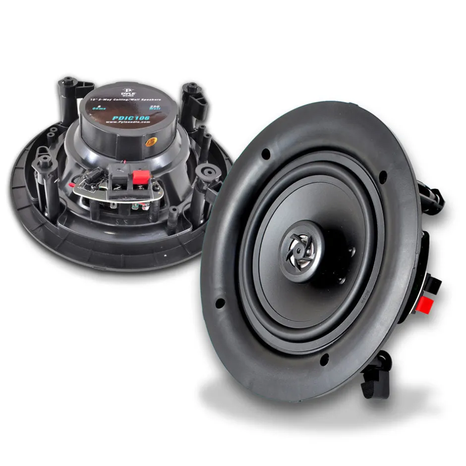10" Ceiling Wall Speakers Pair, Full Range Sound, Flush Mount, 300W<Pyle Online