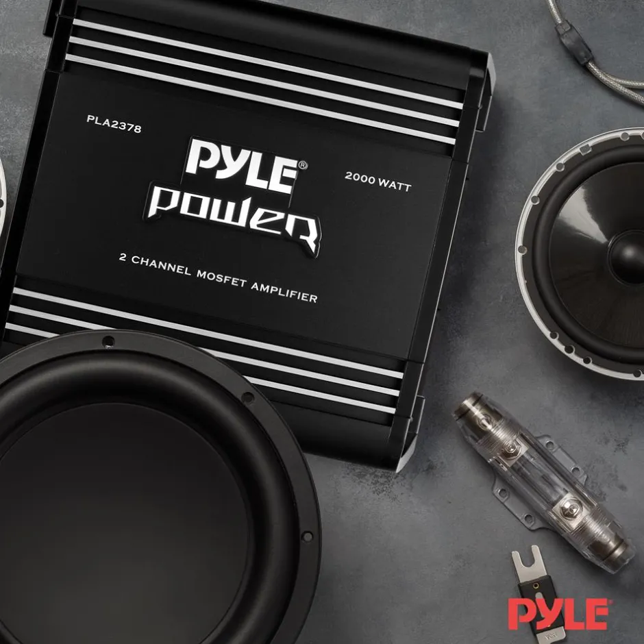 2 Channel Car Amplifier 2000W Bridgeable MOSFET Silver RCA Inputs<Pyle