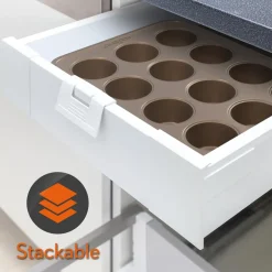 12 Cup Nonstick Muffin Pans, Easy Release Carbon Steel, Gold<NutriChef New