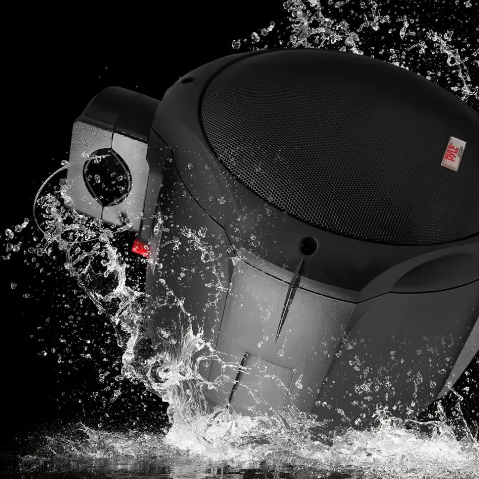 8" Dual Marine Speakers, 300W Waterproof, Poly Mica Cone, Black<Pyle Sale