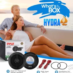 6.5" Dual Marine Speakers, Waterproof, 120W, Polyprone Cone<Pyle Online