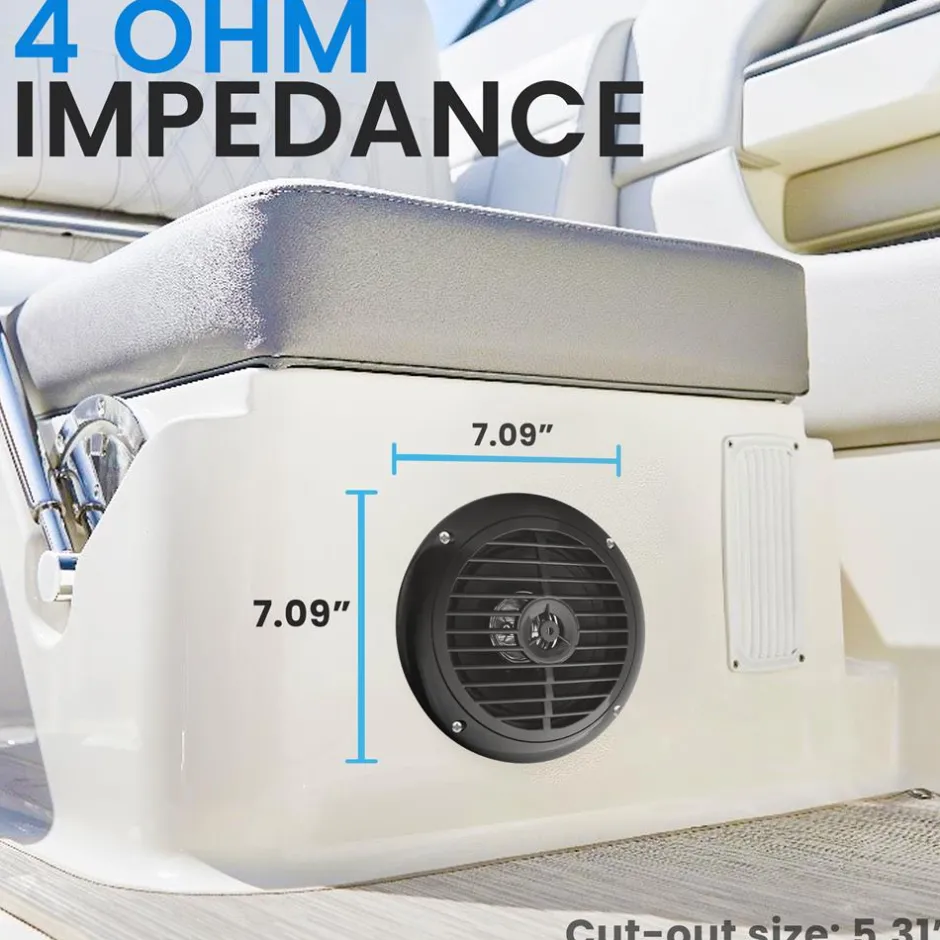 6.5" Dual Marine Speakers, Waterproof, 120W, Polyprone Cone<Pyle Online