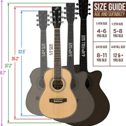 34" Electric Acoustic Guitar, Enhanced Sound, Spruce Plywood, Natural Finish<Pyle Clearance