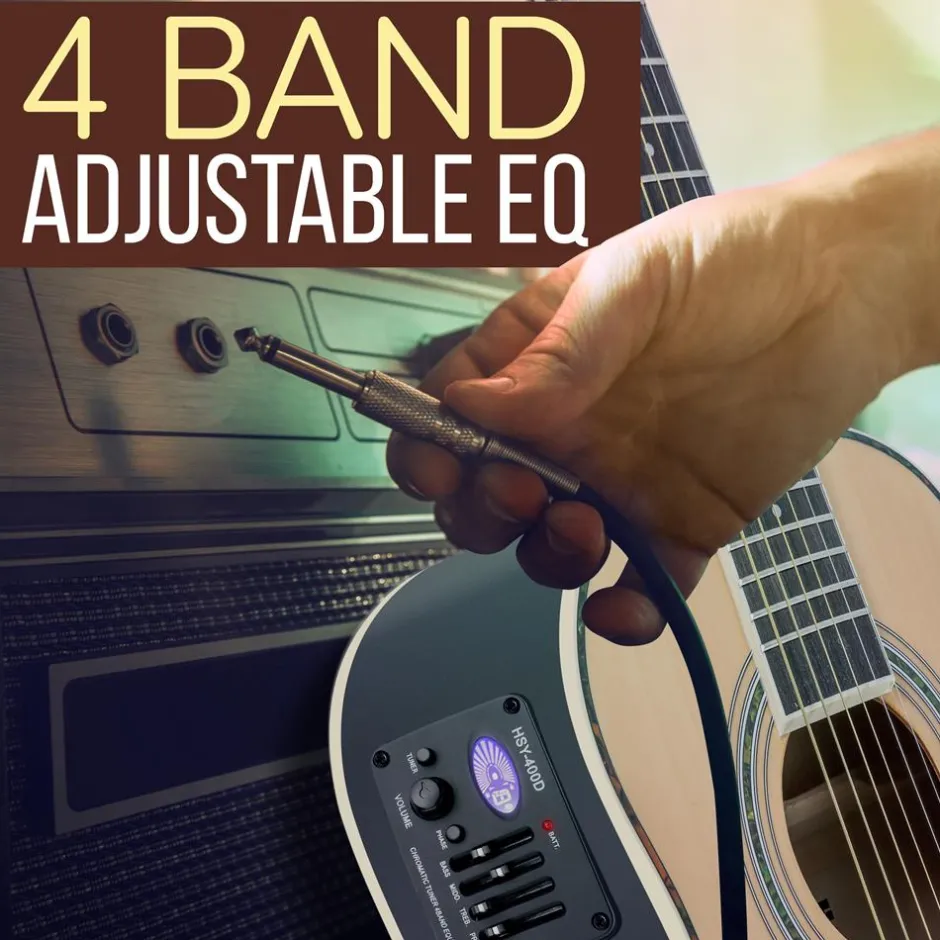 34" Electric Acoustic Guitar, Enhanced Sound, Spruce Plywood, Natural Finish<Pyle Clearance