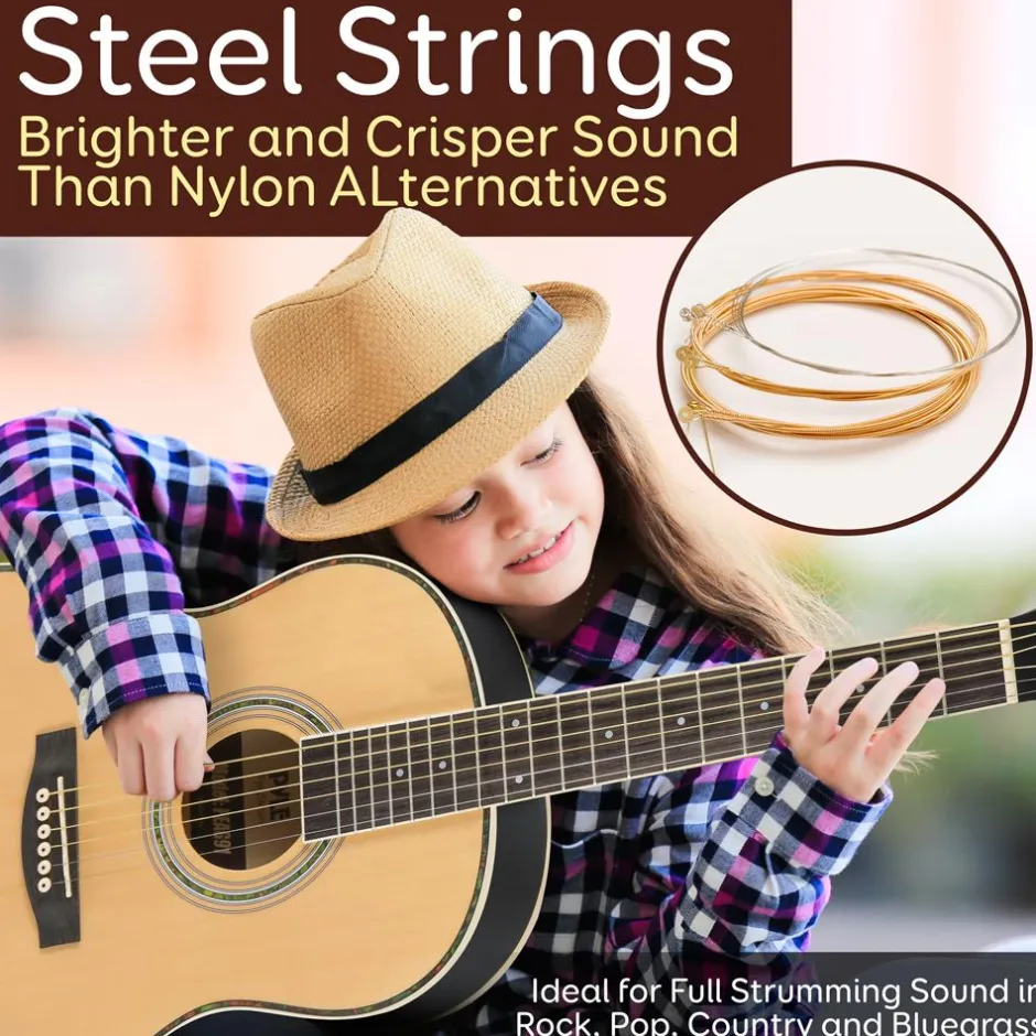 34" Electric Acoustic Guitar, Enhanced Sound, Spruce Plywood, Natural Finish<Pyle Clearance