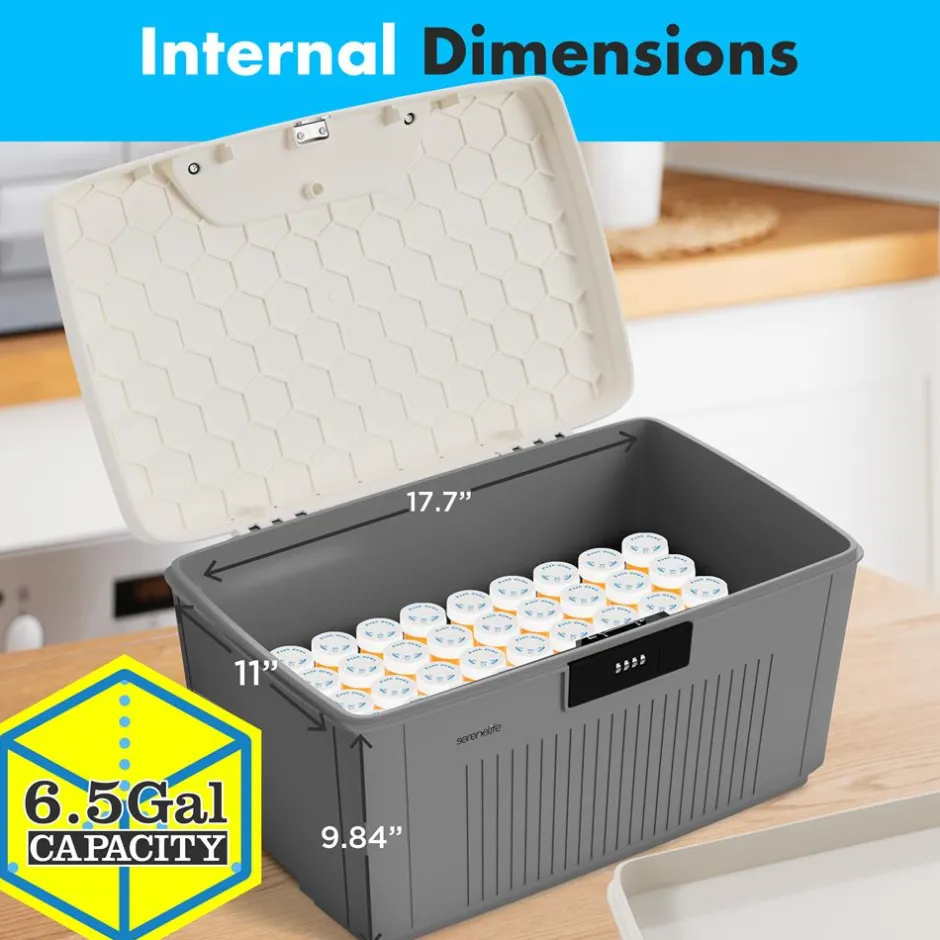 8.5 Gallon Locking Storage Bin<SereneLife Clearance