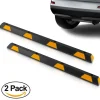 72" Heavy-Duty Rubber Wheel Stops, Reflective Strips, Pack of 2<Pyle