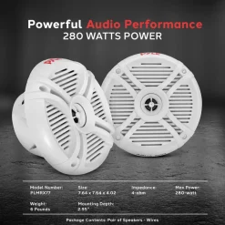7.7 Inch Component Marine Speakers<Pyle Online