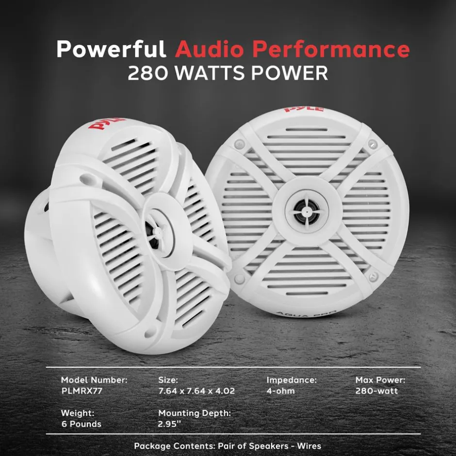 7.7 Inch Component Marine Speakers<Pyle Online