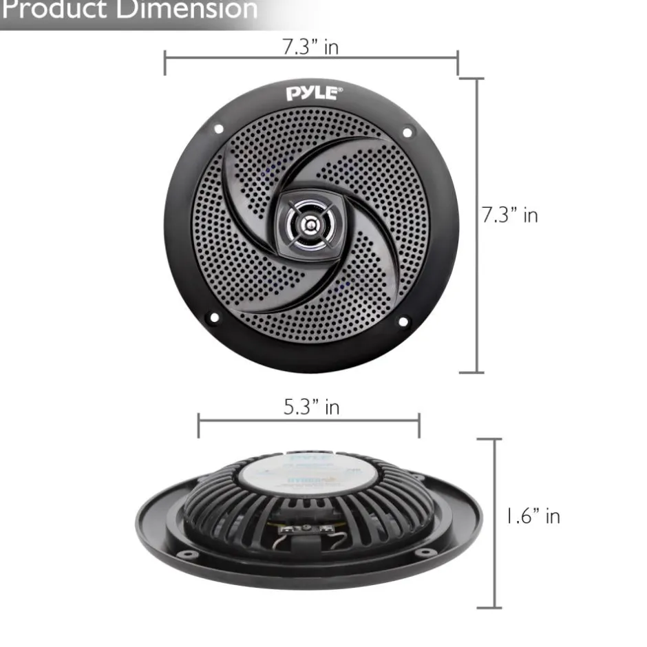 6.5 Inch Low-Profile Marine Speakers<Pyle