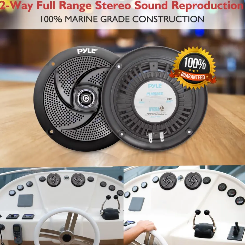 6.5 Inch Low-Profile Marine Speakers<Pyle