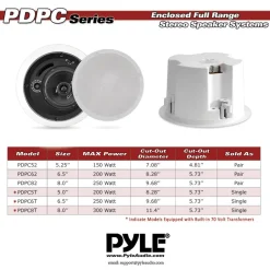 8.0'' In-Wall / Ceiling Speaker, 70V<Pyle Hot