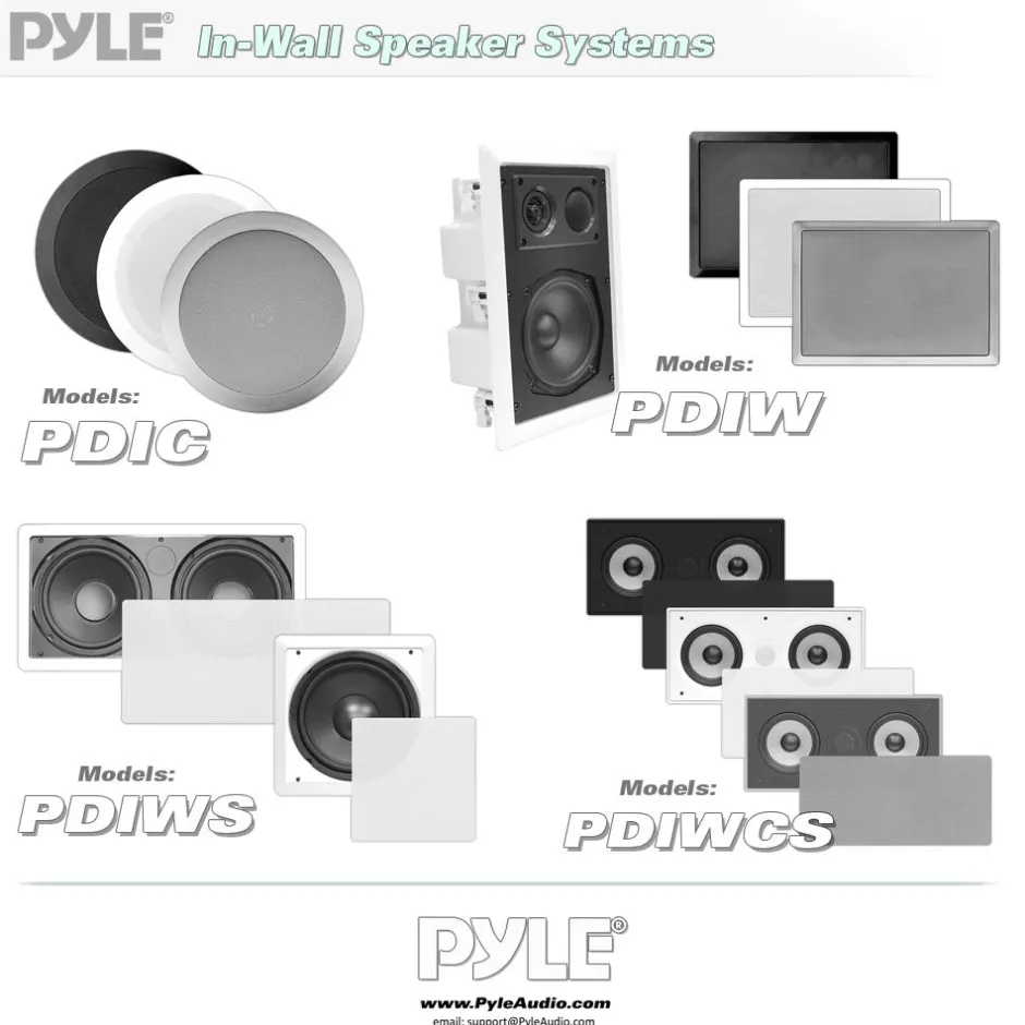 6.5'' In-Wall / In-Ceiling Speakers<Pyle
