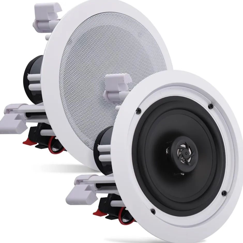6.5" In-Wall Ceiling Speakers 200W Stereo Sound Polyprone Cone White<Pyle Clearance