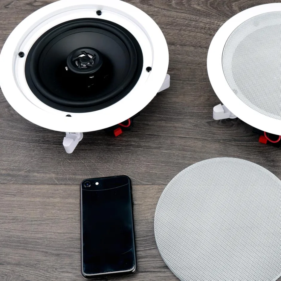 6.5" In-Wall Ceiling Speakers 200W Stereo Sound Polyprone Cone White<Pyle Clearance