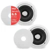 6.5" In-Wall/Ceiling Speakers Pair, 250W, Titanium Tweeter, Flush Mount<Pyle Sale