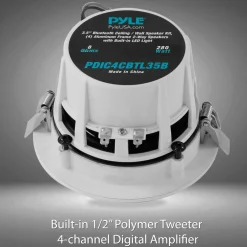 3.5'' Led Bluetooth Ceiling Speakers Kit<Pyle
