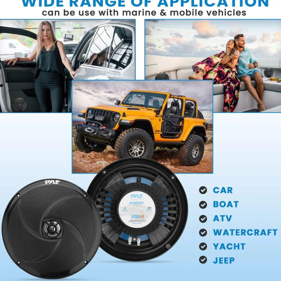 8'' Marine Component Speakers<Pyle Online