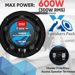 6.5" Marine Speakers Kit Waterproof Bluetooth Control 600W White<Pyle Best