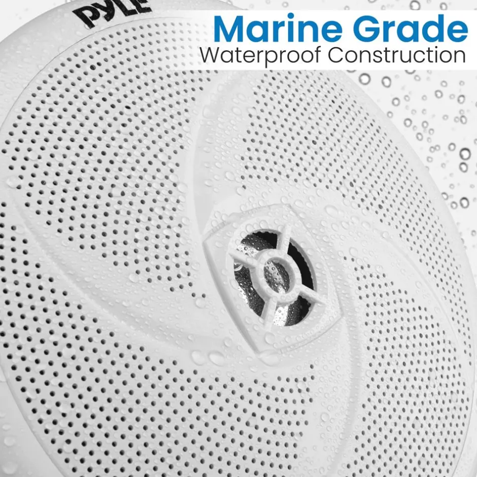 8" Marine Speakers 320W Waterproof ABS White<Pyle New